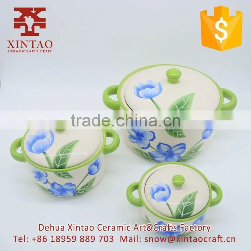 Tableware Decorative handmade ceramic honey jar with lid