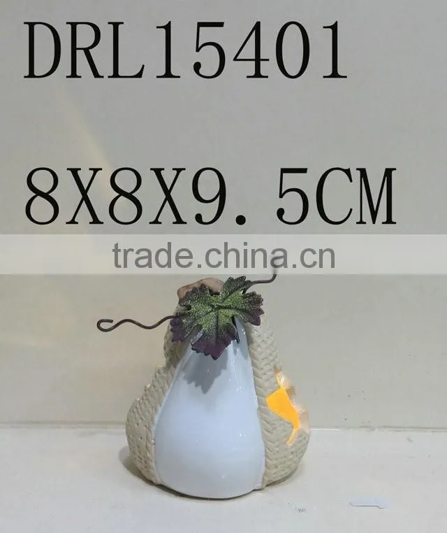Dual color colorful pumpkin ceramic lantern LED decorations