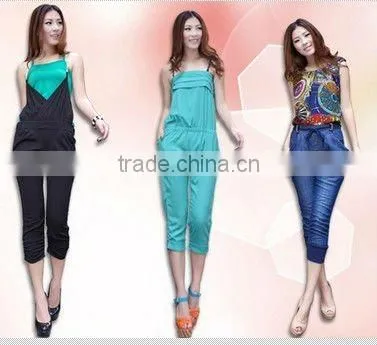 OEM women jumpsuit with gallus