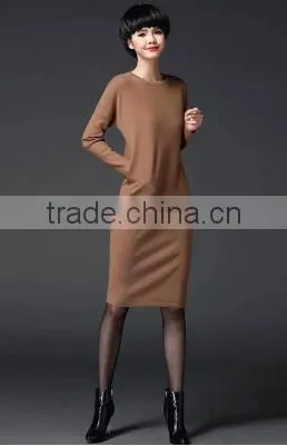 2016 Women Autumn Midi Long Sweater Knitted Wear Wrap Long Sleeve Slim Thin Pullover Skirts