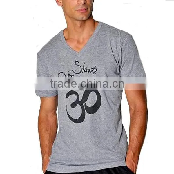 Promotion High Quality New Design V neck Men Cotton Fashion T Shirt Wholesale