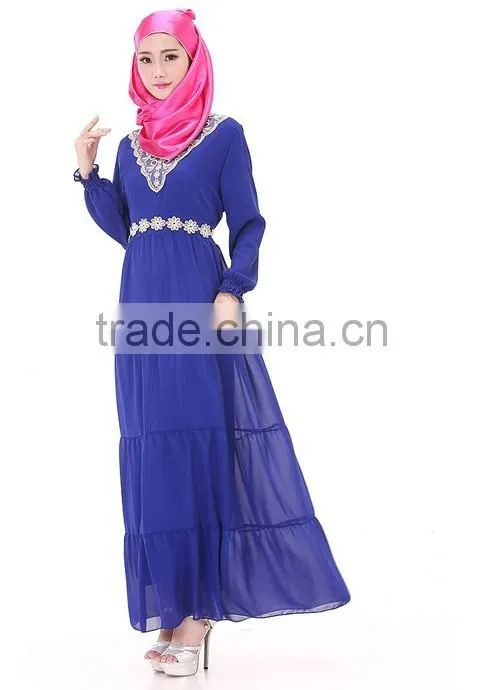 formal women lace long sleeve muslim evening dress