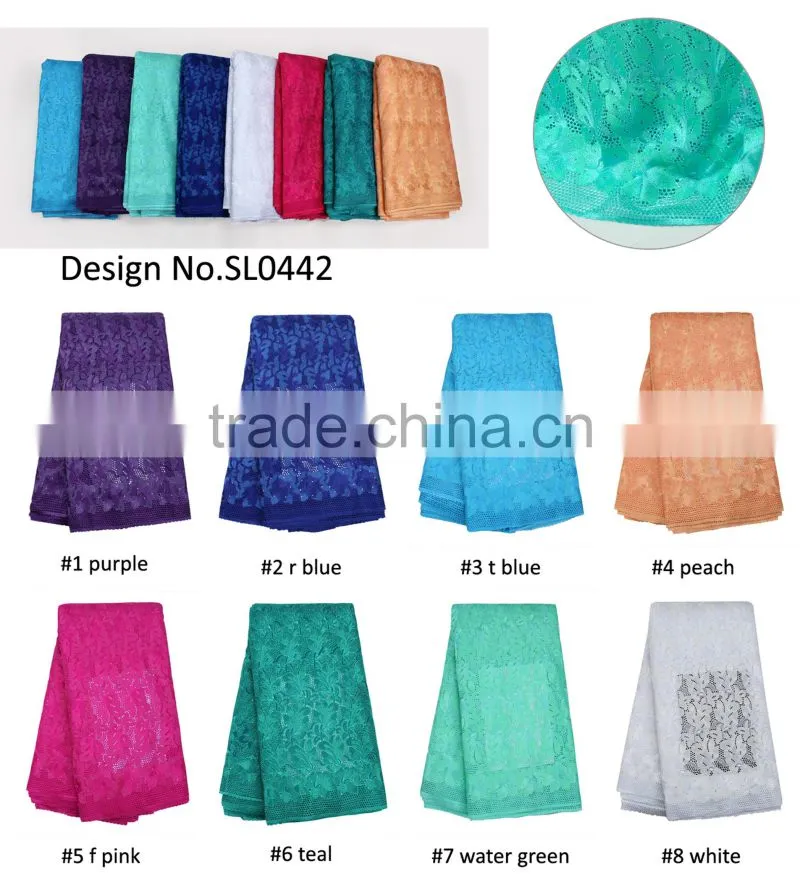 2017 Wholesale Guangzhou African Lace Embroidery Fabric For Dress