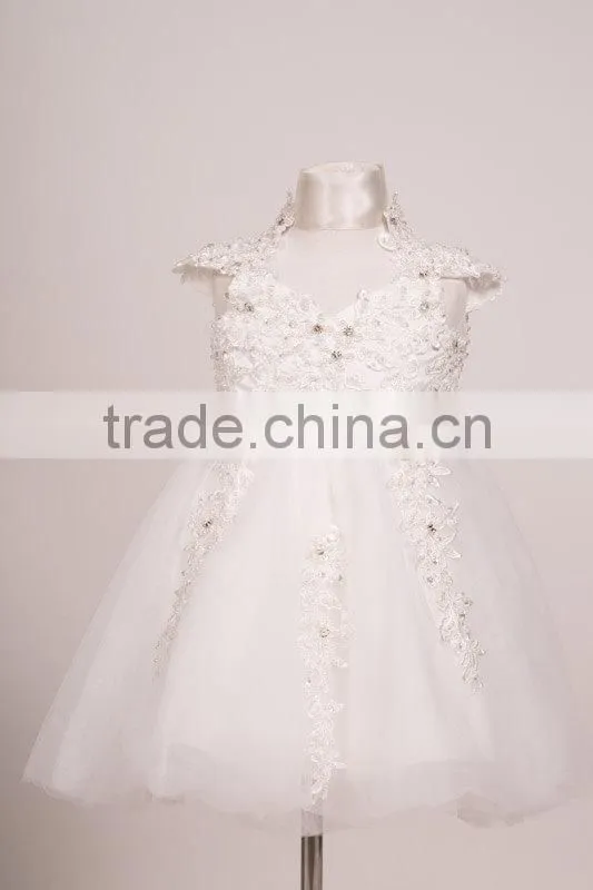 2017 New Fashion Baby Children Frocks White Lace Designs Party Dress