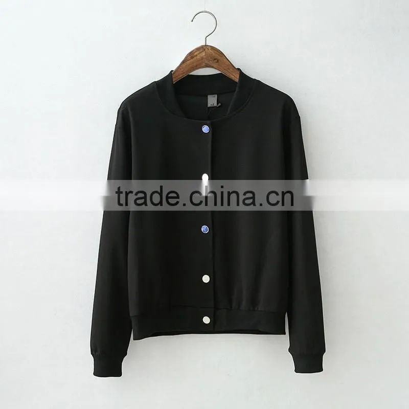 Brand New Cute Baseball Jacket Long Sleeve bomber jacket Stand Collar Slim Womens Coats And Jackets 2016