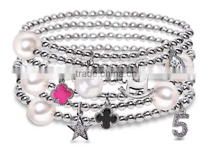 smile face charms suede leather bracelet custom logo charm leather bracelet