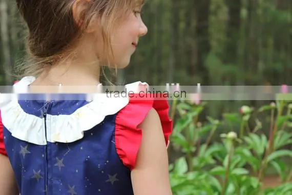 4th Of July Girls Cotton Frock Designs Ruffled Dress Summer
