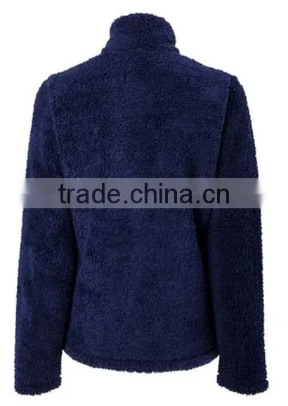 Women's Navy Fleece Jacket Full Zip PQ219