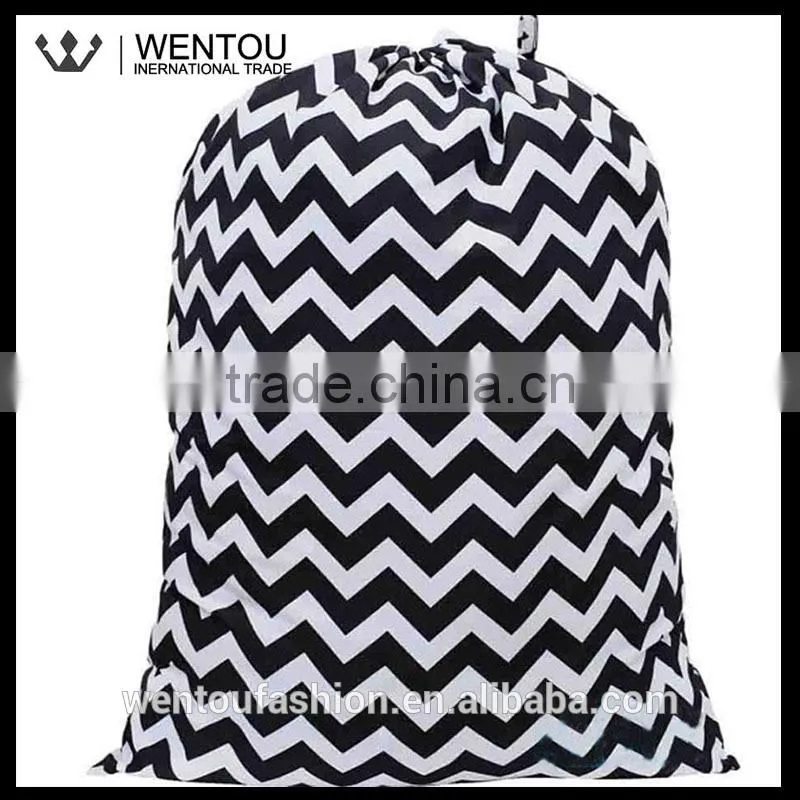 Fashion Chevron Polka Dot Cotton Cheap Laundry Bag