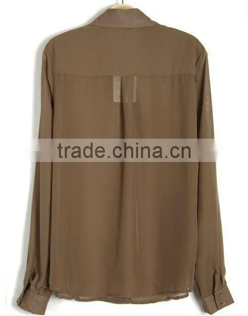 2013 women chiffon formal shirts/china garment