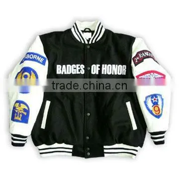 man embroidery leather jacket