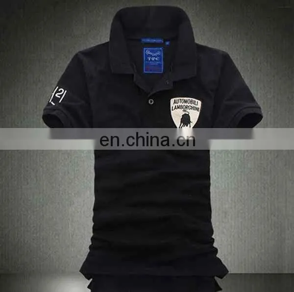 custom white emboridery cotton polo shirt