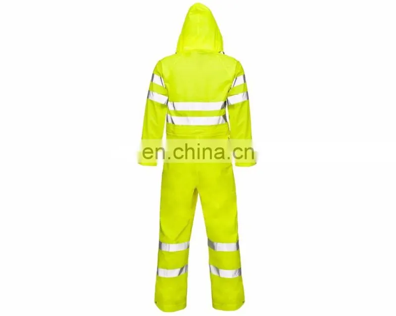 EN 343/EN 471 Hi Vis Storm Waterproof Coverall with hood