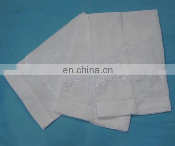 white linen/cotton kitchen towel/dish towel/hand towel with hemstitch for wholesale
