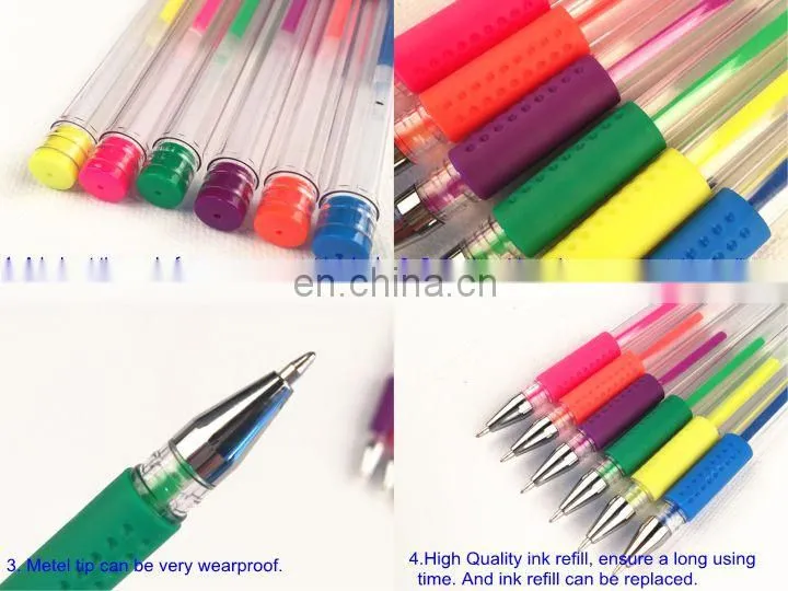 2017 Customized Wholesale Glitter Gel Pen Set Cheap Gel Pens Set