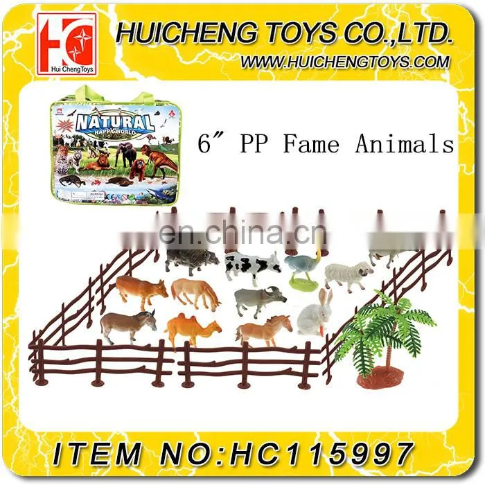 Vivid 12pcs non-taxic PVC plastic 1.5 inch 3D fame animal set small promotion gift toys EN71