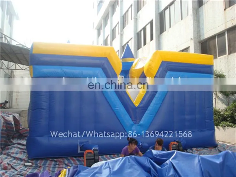 Kids Blue slide and castle inflatable bouncer combo 5x4x3m