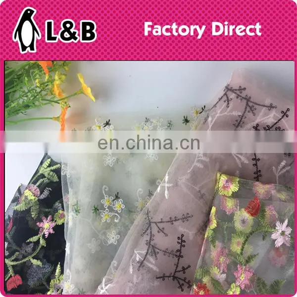 High quality popular embroidery polyester mesh fabric