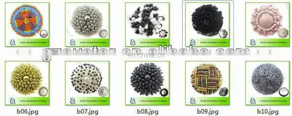 Black beads handmade decorative button