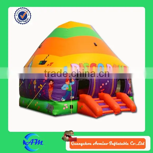 inflatable disco dome with LED light and MP3 player inside disco bouncy castle for sale