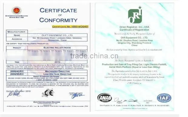 imported three-wheel electric counterbalanced forklift (with battery China)