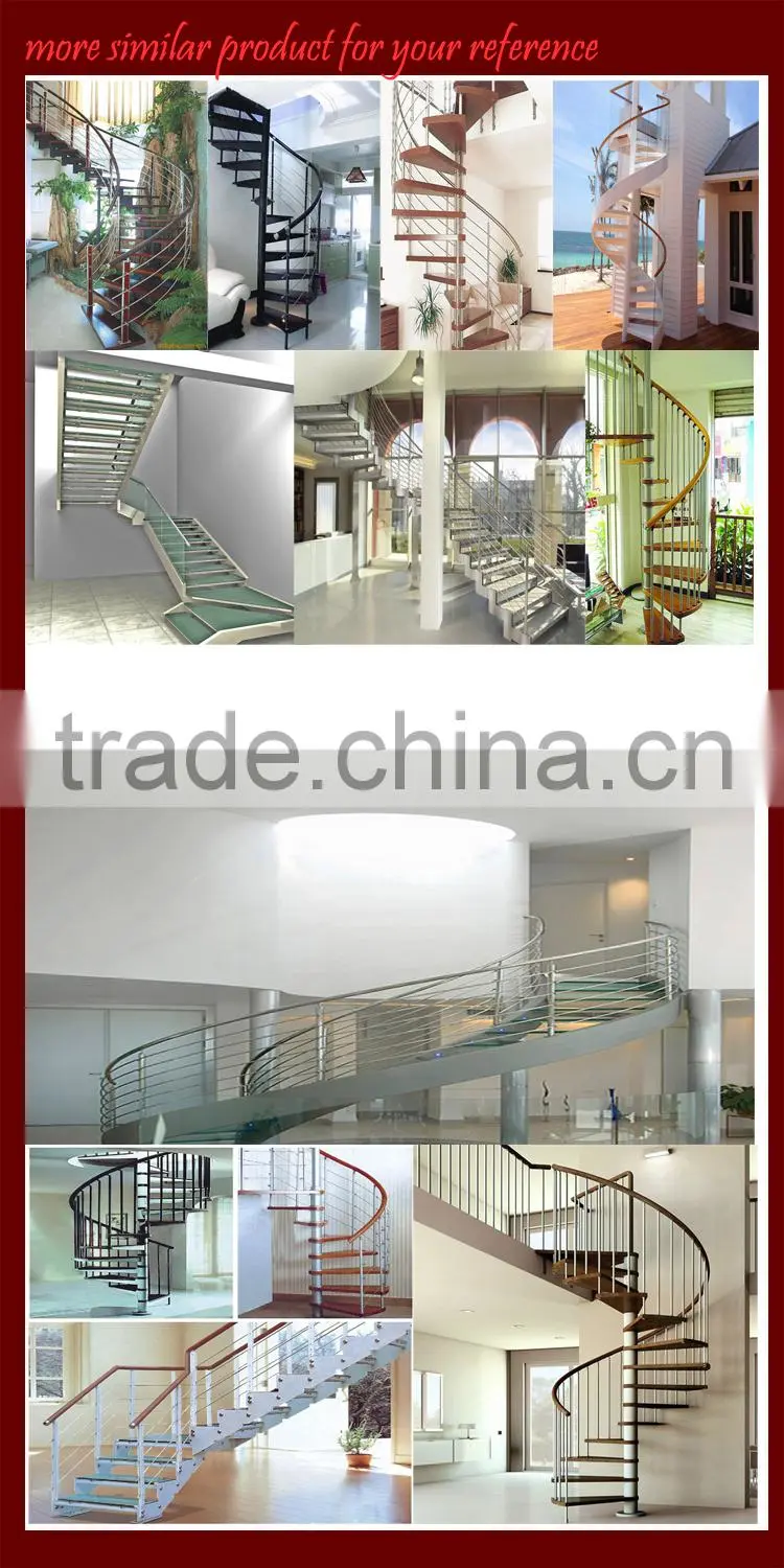 Modern Stainless railing with wood tread stairs