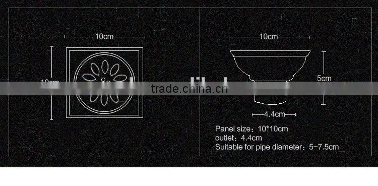 WESDA 3.5inch new style Full set adjustable floor drain with bottom outlet Stainless Steel Floor drain,roof drain, shower drains