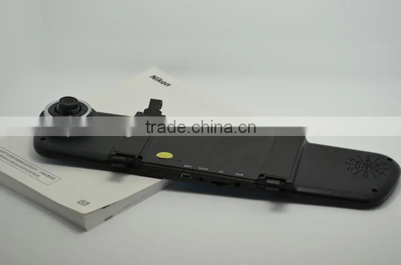 2014New arrival ! 140degree Angle View 4.3 inch LCD Dual lens car dvr H6 rearview mirror