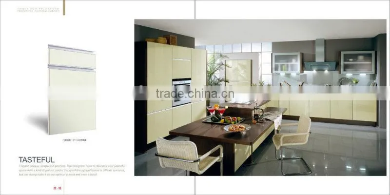Foshan wholesale customed wood textured kitchen cabinet