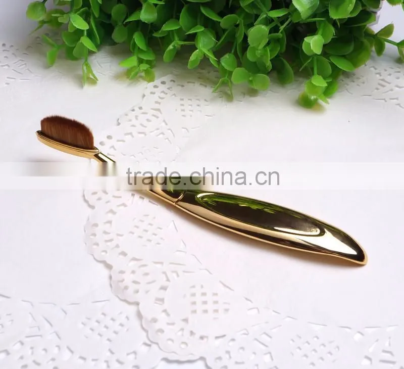 High quality facial synthetic hair powder foundation brush oval makeup brush set