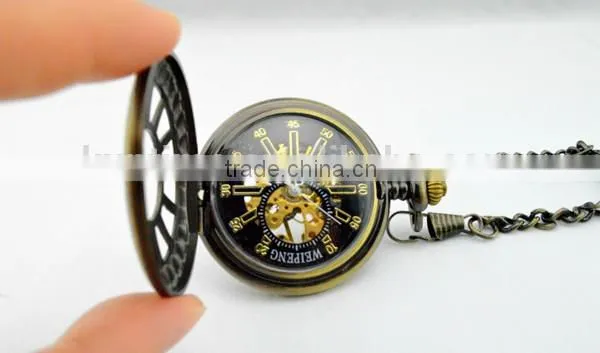 brass bronze mechanical steampunk skeleton automatic mechanical watch