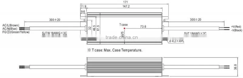 HB HLG 150W 36V Waterproof led power supply Constant current led driver