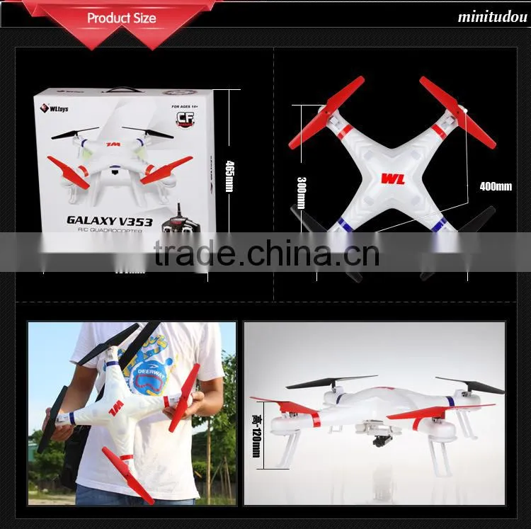2014 Design WL V353 4-Axis 2.4G 4CH RC UFO with Gryo and Lights and Camera Galaxy RC Quadcopter