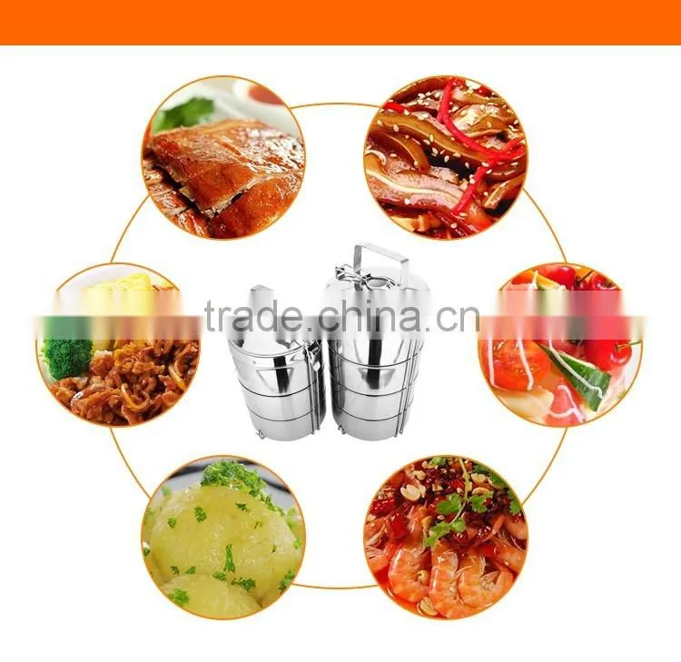 Portable Stainless Steel Hot four Layer Tiffin Lunch Box/ insulated food carrier/ hand pot