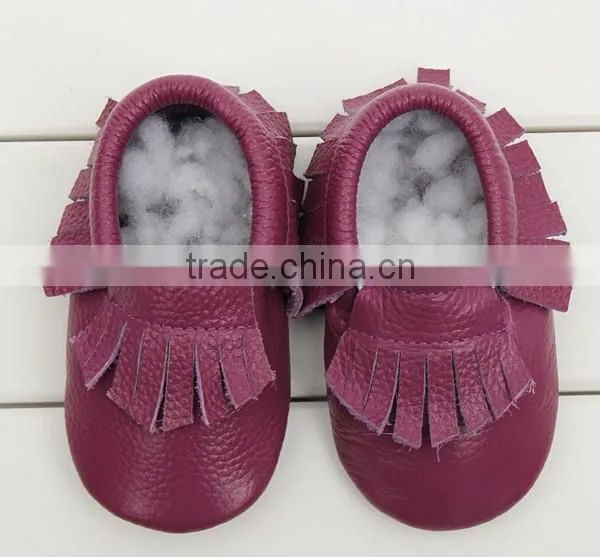 2016 Fashion Style Tassel Leather Shoes Full Cowhide Infant Baby Shoes Newborn Soft Bottom Prewalkers