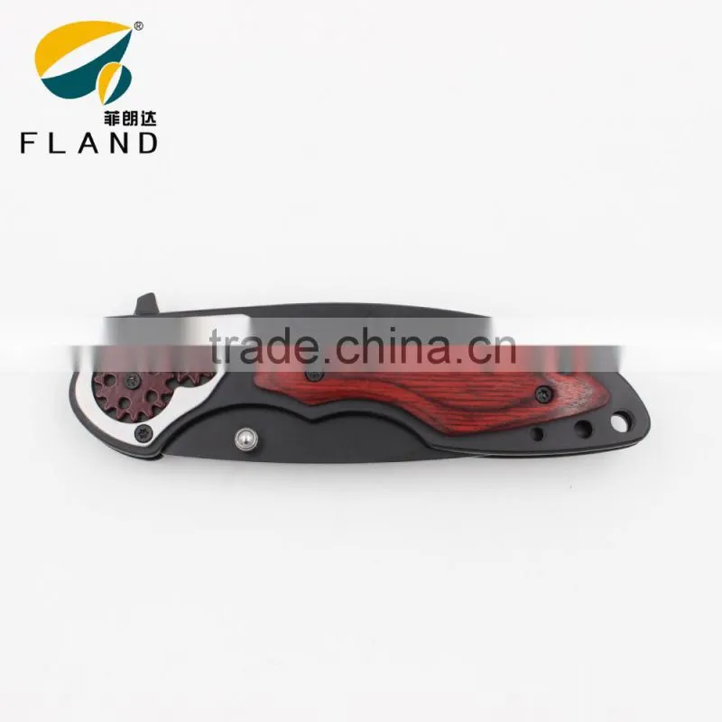 yangjiang factory supply Gear Desgin bearing knife pivot stainless steel titanium hunting knife