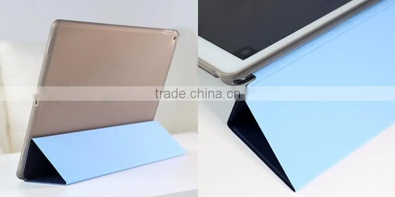 Rock Phantom Series Two-sided Triple Folding Intelligent Flip PU Leather TPU Back Cover Case For iPad Pro 12.9" TB-0070