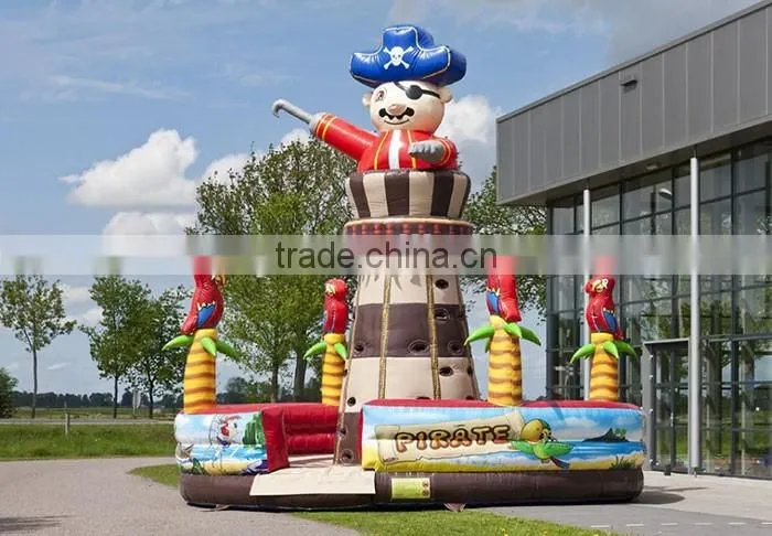 Hot sale backyard water rock climbing wall pirate theme climbing tower inflatable rock climbing wall