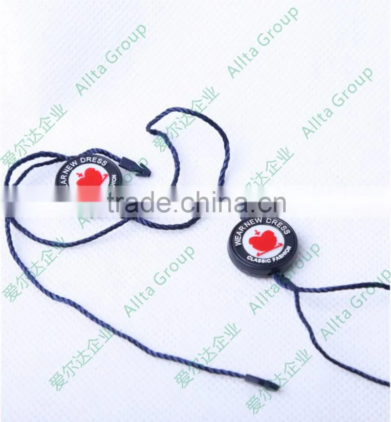 China new style custom string seal tag, hang tag string, garment plastic seal tag