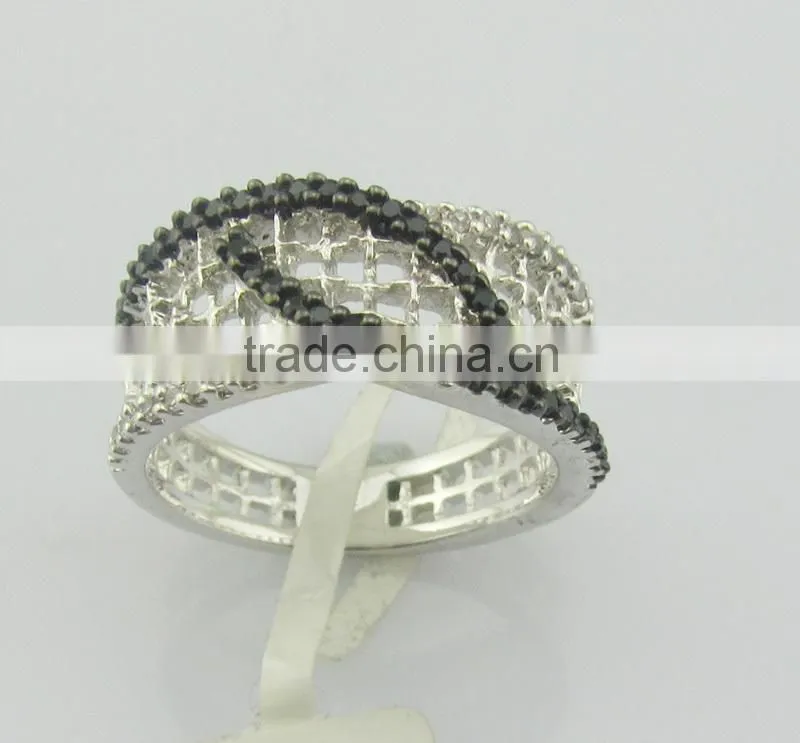 Wholesale two-tone plated silver ring fashion silver jewelry ring