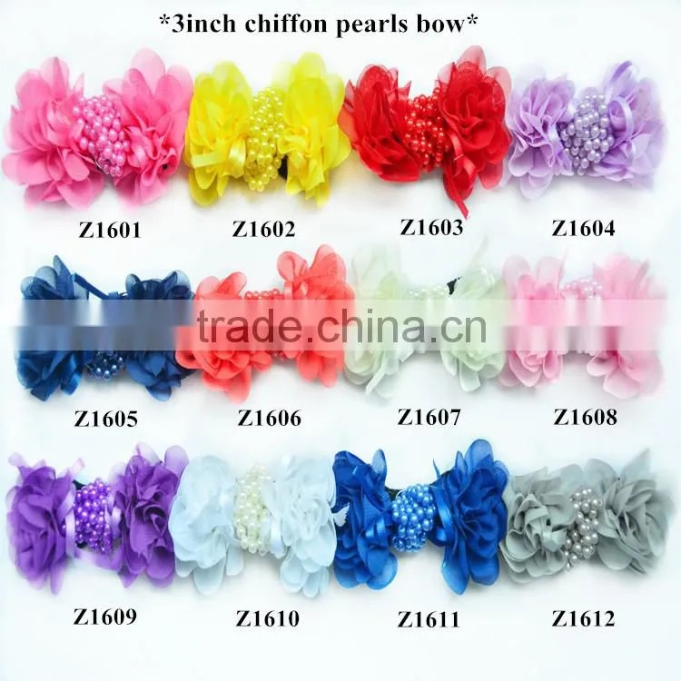 hot pink shiny bow -baby hair flower clips headband hair accessory bows -handmade sequin fabric bowknot in 32 colors