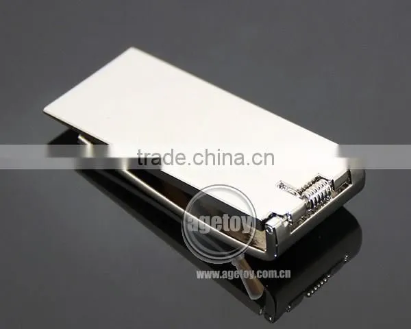 Promotional Metal Folding Square Shaped Blank Metal Spring Zinc Alloy Casting Money Clip