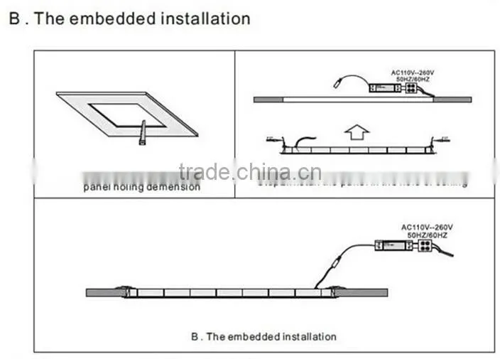 Super Slim High Brightness 36W 40W 48W 600x600 Square LED Panel Light