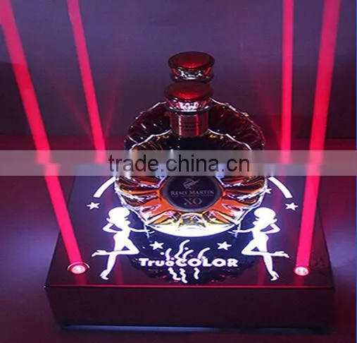 Wedding romantic laser and LED decorative wine bottle display holder