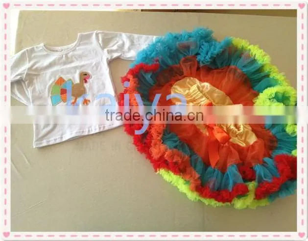 Thanks giving Hot Item!Long Sleeve Top and Multicolor Petti Skirt Girls Fall Boutique Outfit