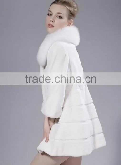 rex14028 New Design real rex rabbit Fur Coat