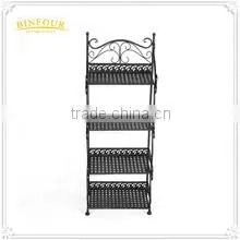 3 tiers black holding metal folding storge rack