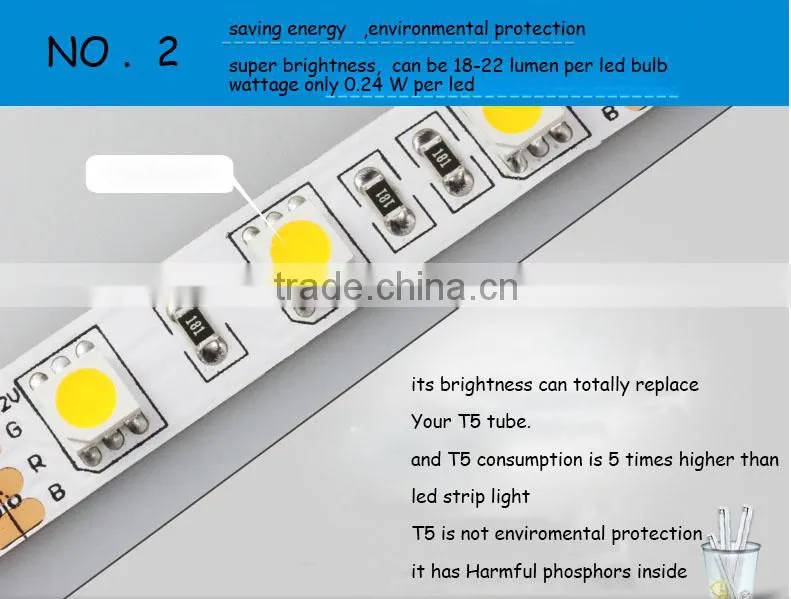 festalight UL CE RoHS certified SMD5050 chips warm white RGB flexible led strip light 220V 60 led per meter DC12V SMD3528