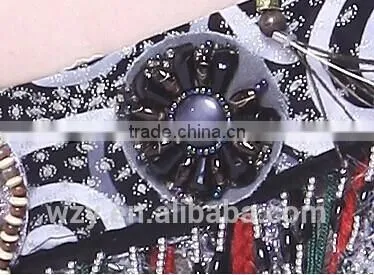 New Style Luxurious Black Beaded Tassel Tribal Belly Dance Bra