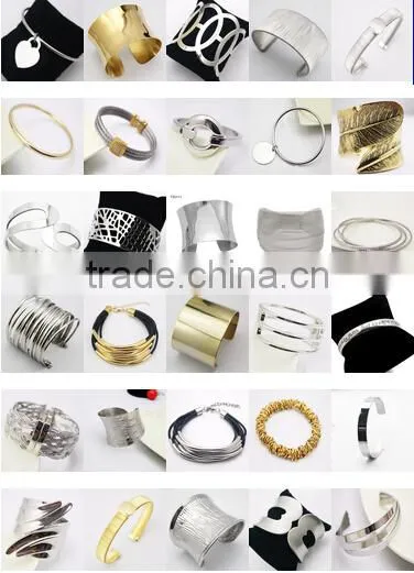 Fashion hollow women alloy spring opened cuff bangles for small wrists indian hand bangles